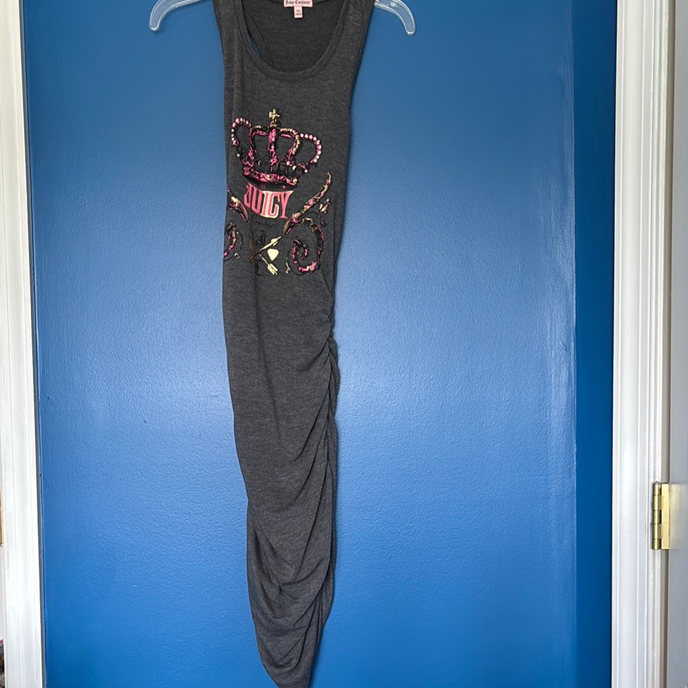 Juicy Couture Charcoal Dress with Pink Embellished Crown size Xs